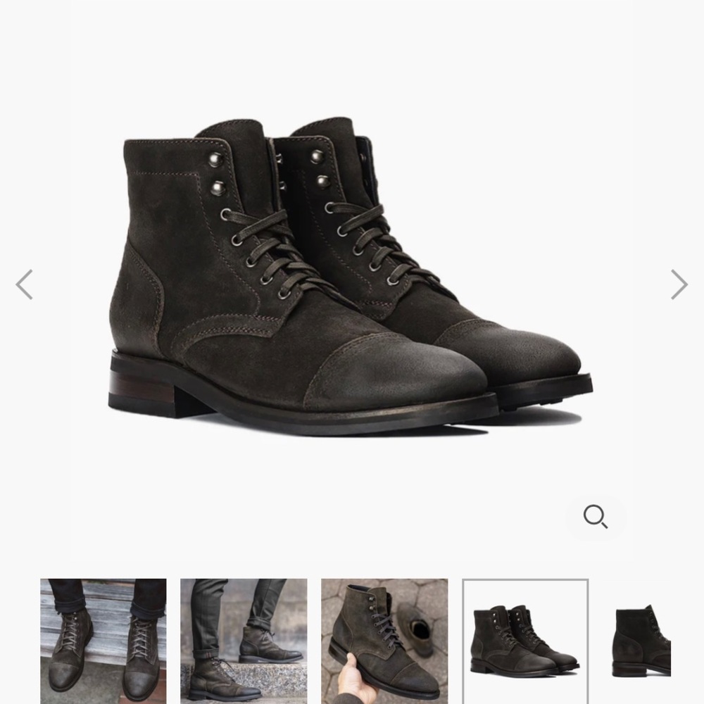 Thursday Boots “Captain” in Dark Suede Olive